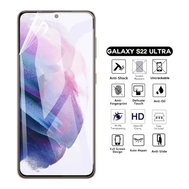 2-Pack Heltäckande Galaxy S22 Ultra Skärmskydd Nanoedge