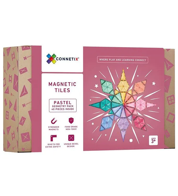 Connetix Magnetiska Byggklossar Pastel Geometry Pack 40 Delar