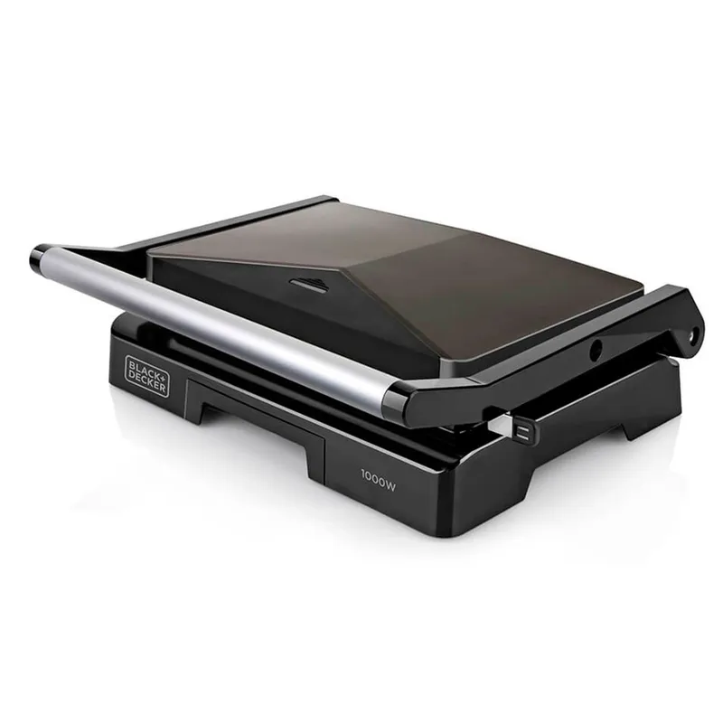Black & Decker 1000W grill with 23×14.5 surface plates