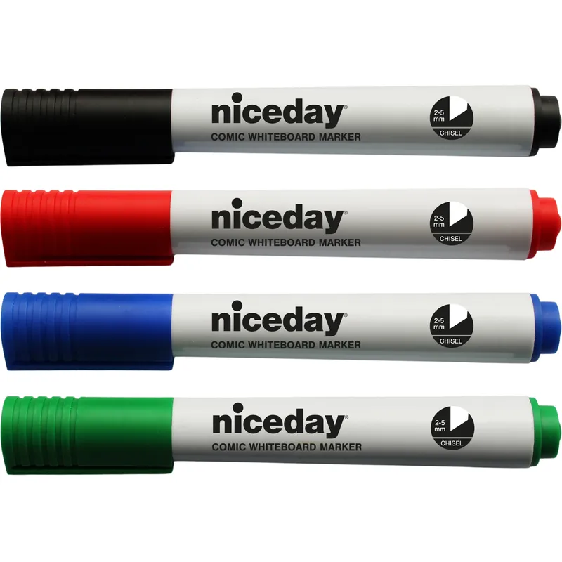Whiteboard-penna snedskuren 4 st/set