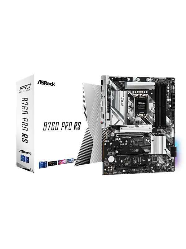 ASRock B760 PRO RS Moderkort - Intel B760 - Intel LGA1700 - DDR5 RAM - ATX