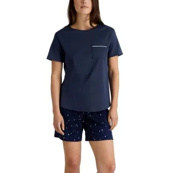 Calida Sweet Dreams Short Pyjamas Marin bomull X-Small Dam