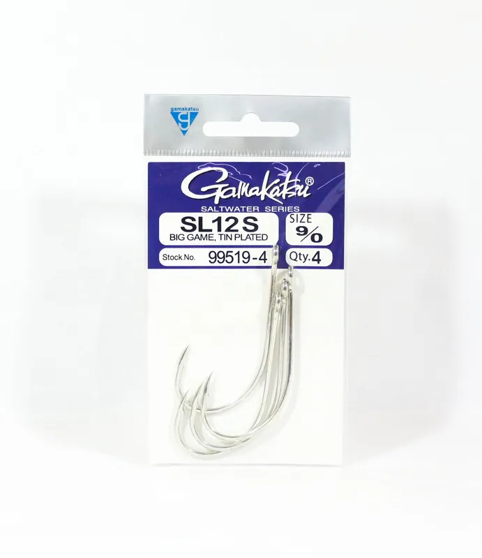 Gamakatsu SL12S Big Game Tin Pläterad krok Storlek 9/0 ,4 per förpackning (6900)
