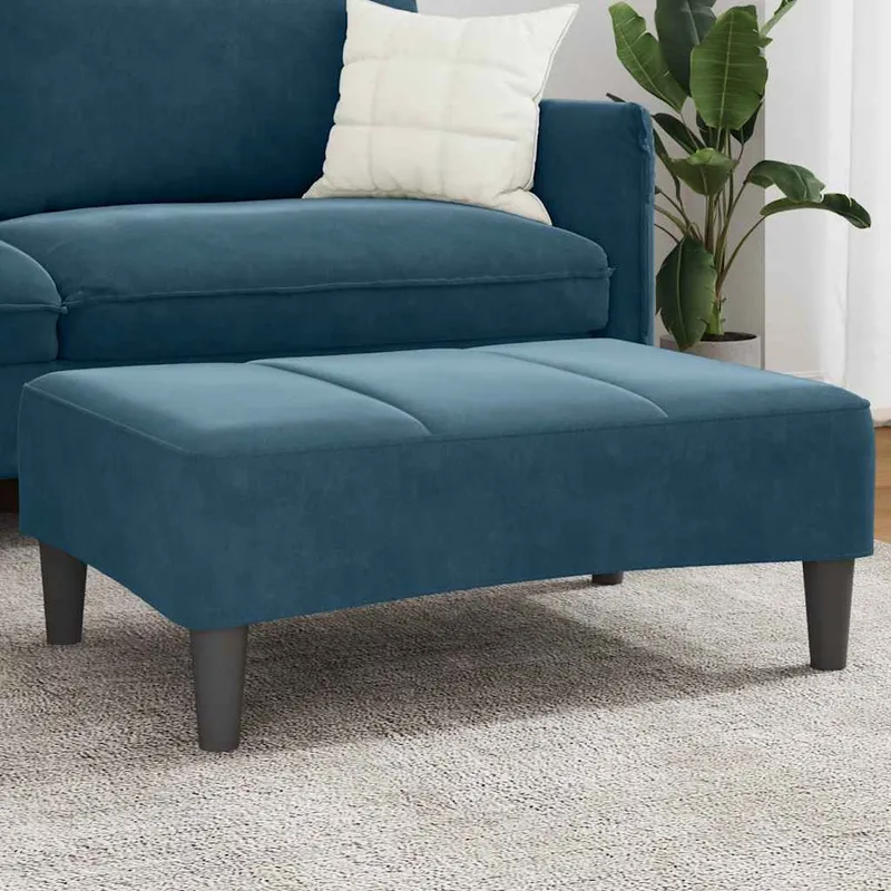 vidaXL Fotpall Blå 77x55x31 cm sammet