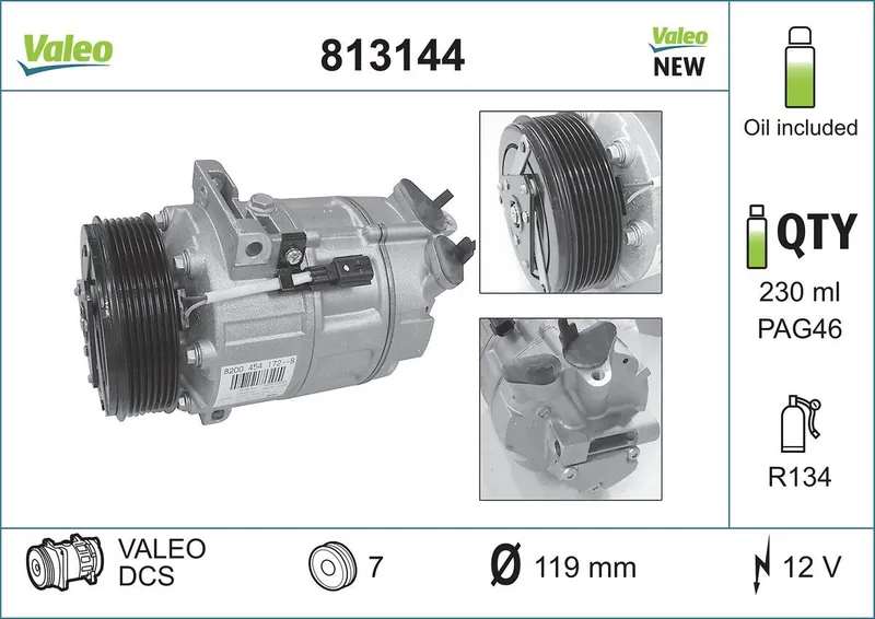 AC-kompressor VALEO 813144