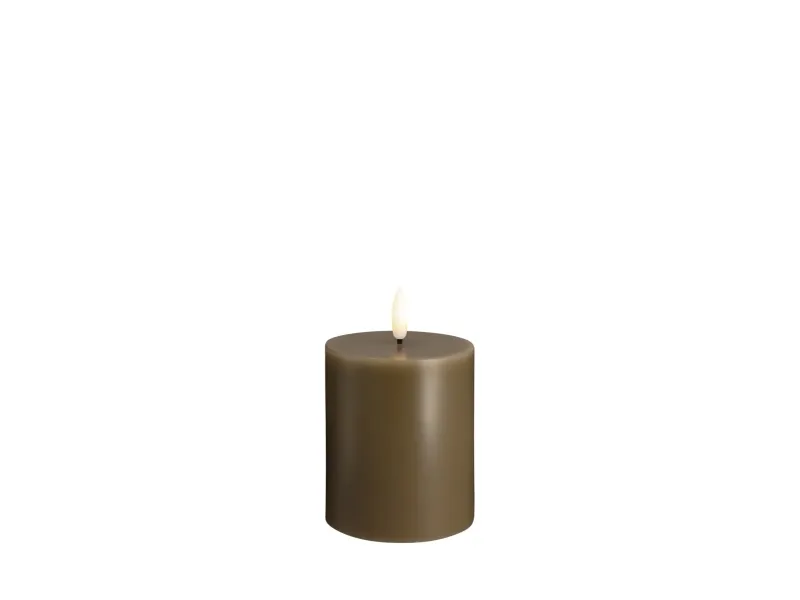 Moods & More LED pillar candle - Dark sand - 74×100 mm