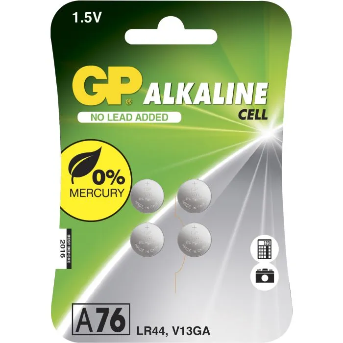 GP Ultra Plus Alkaline knappcell A76/LR44 4-pack