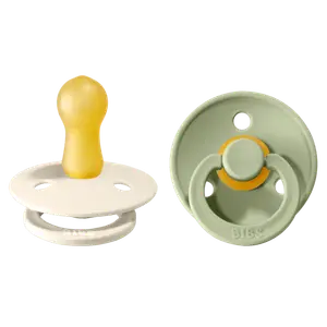 BIBS Colour Nappar - Stl. 2 - 2-pack - Rund - Sage/Ivory