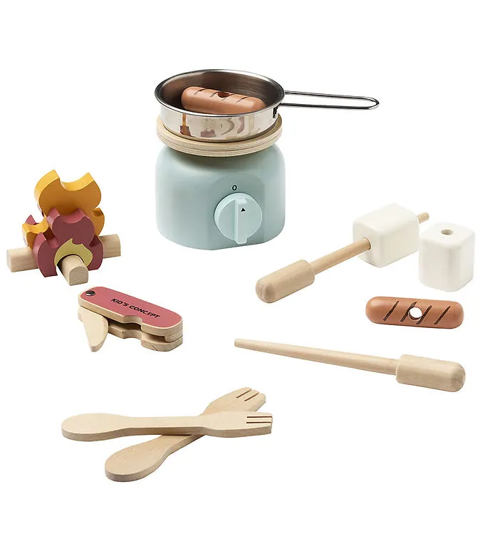 Kids Concept Köksset – Trä – 12 Delar – Camping Spis Set