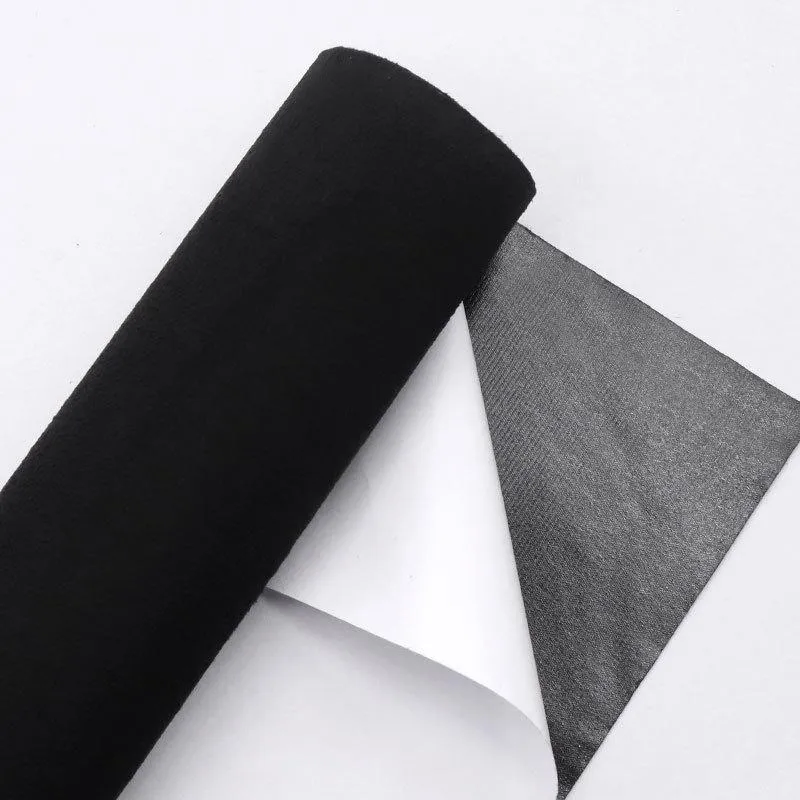Premium Självhäftande Mocka Tyg Bilinredning Vinylfolie för Dörrpaneler Instrumentbräda & Armstöd DIY Bilklädsel Uppgradering 50*150cm svart