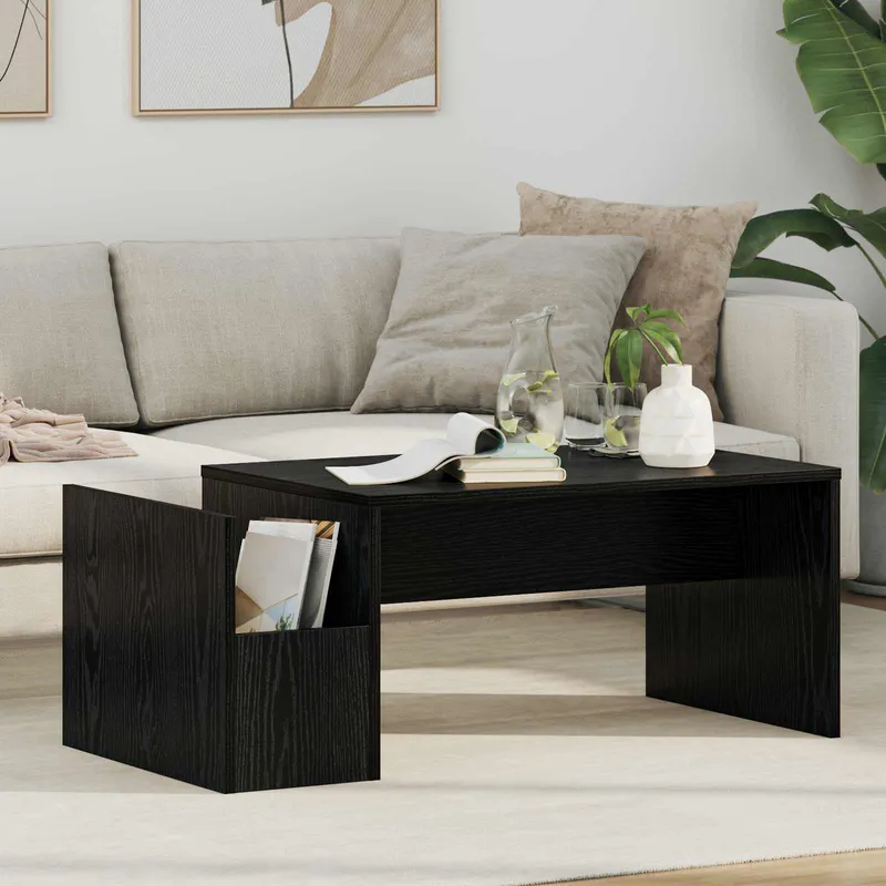 vidaXL Kaffeebord Svart Ek 90 x 45 x 35 cm Konstruerat trä