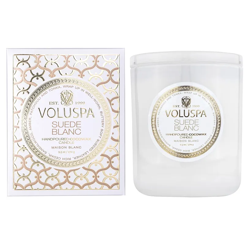 Voluspa Classic Maison Blanc doftljus 60 timmar Suede Blanc