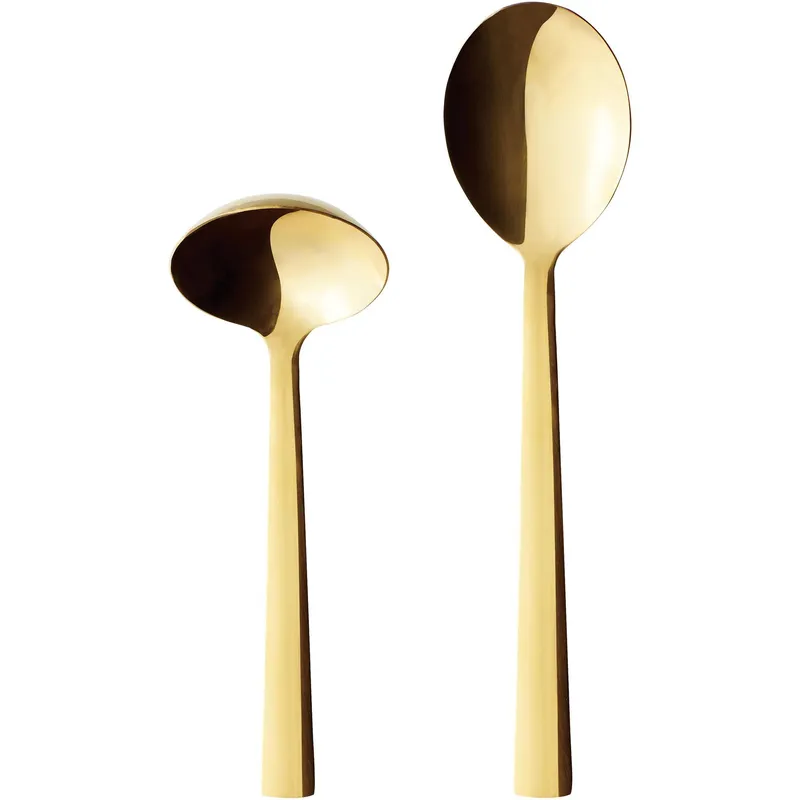 Aida Raw serveringssked 2 delar Guld