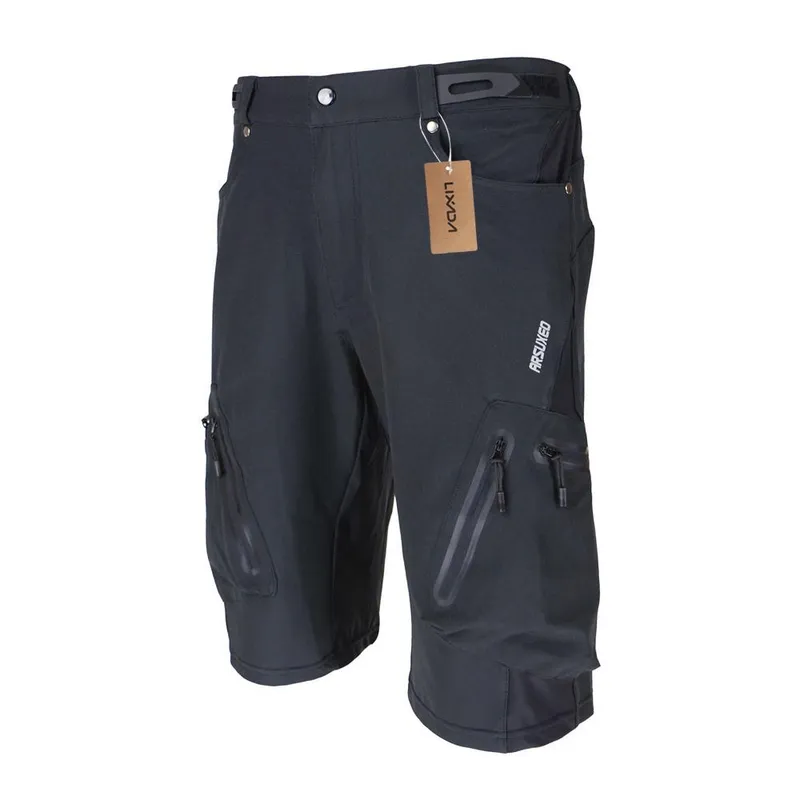 Lixada Baggy Shorts Cykling Cykelbyxor Andas Sport Loose Fit Shorts Utomhus Casual Cykling M! svart