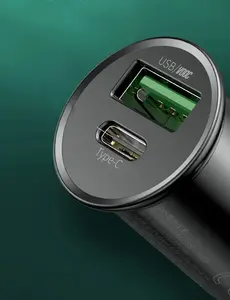 Snabb Billaddare för USB/USB Typ-C 30W - Svart