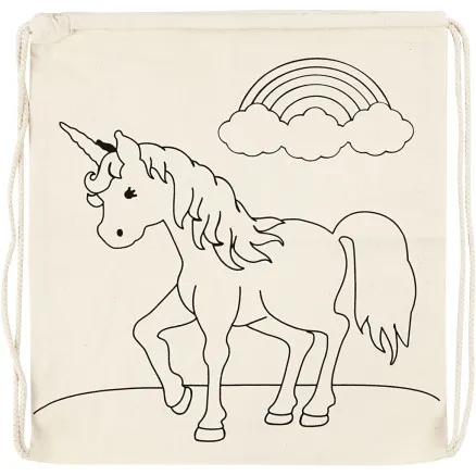 Creativ Company Color your own Cotton Gym Bag Unicorn