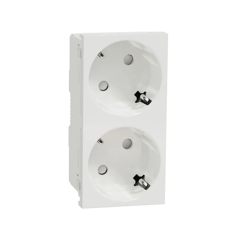 Schneider Electric Unica System+ Vägguttag 2 uttag, jordad