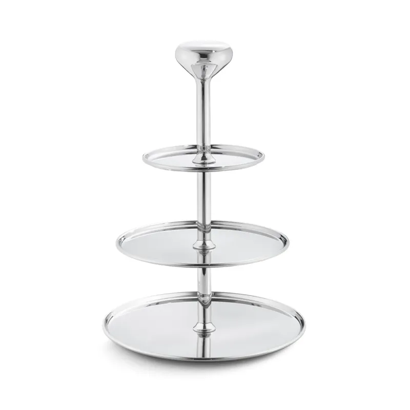 Georg jensen Alfredo 3 våningar Kakfat, Rostfritt Stål