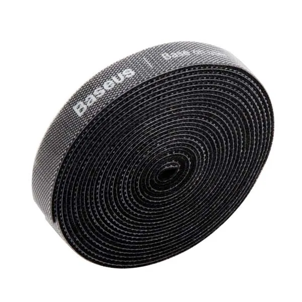 Baseus Rainbow Circle Velcro Straps Organizing Kabel 3m - Svart