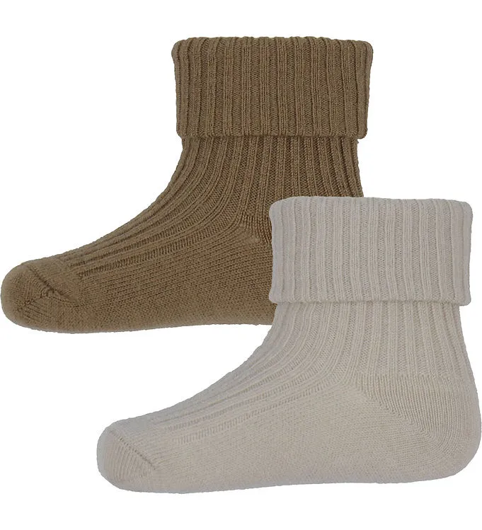 Wheat Strumpor – 2-pack – Ull – Rib – Ziggy – Caramel
