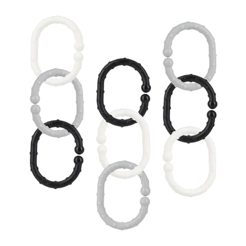 Fresh Kid Barnvagnsringar Svart/Grå/Vit 18-pack