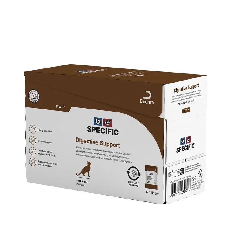 Digestive Support FIW-P våtfoder för katt – 12 st x 85 g
