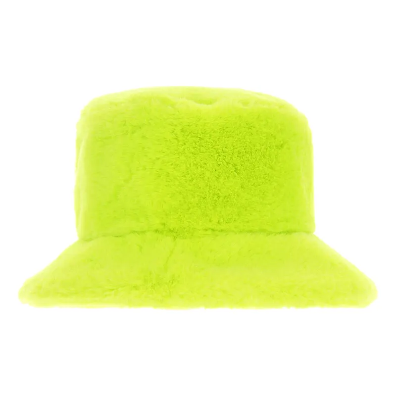 Bucket Hat i Fuskpäls Grön - One size