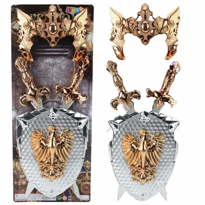 Riddaruppsättning: Sköld, Två svärd, Mask, Silver-Gold Eagle