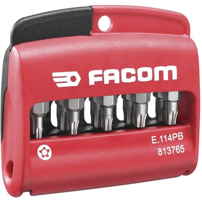 Facom E.114PB Bitssats i etui 10 st, TORX Plus, manipuleringssäkra