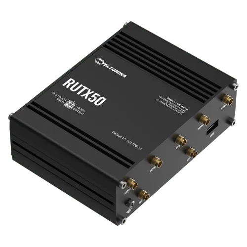 Teltonika RUTX50 - wireless router - WWAN - Wi-Fi 5 - 3G 4G 5G - DIN rail mountable surface-mountable - Wireless router 802.11a/b/g/n/Wi-Fi 5 Wave 2