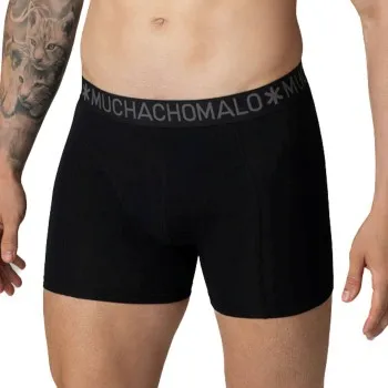 Muchachomalo Kalsonger 7P Hello Moonlight Boxer Svart bomull Large Herr