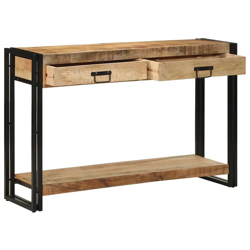 vidaXL Konsolbord med låda Brun 120 x 33 x 75 cm Massivt mangoträ (#1759)