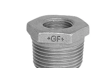 +GF+ Reducing bush black concentric 1″ x 1/2″