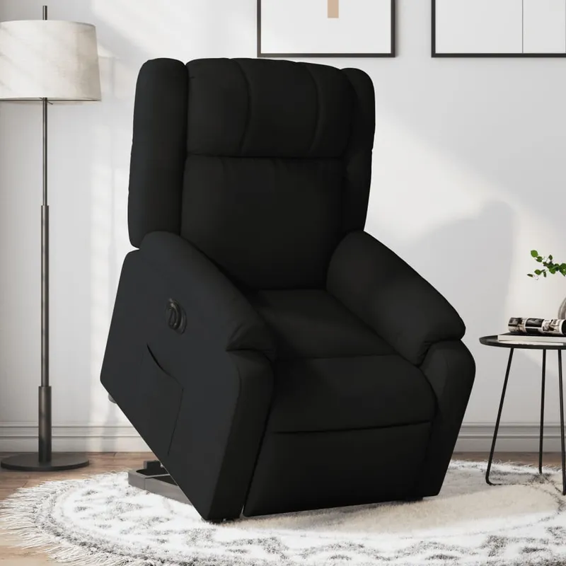 vidaXL Elektrisk reclinerfåtölj med uppresningshjälp svart tyg (#7161)