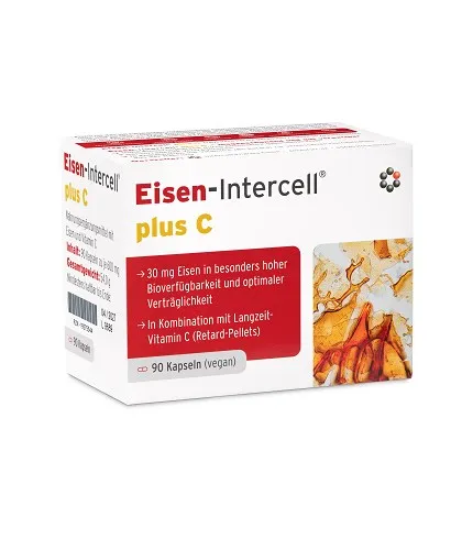 Intercell Pharma – Järn med Vitamin C, 90 kapslar