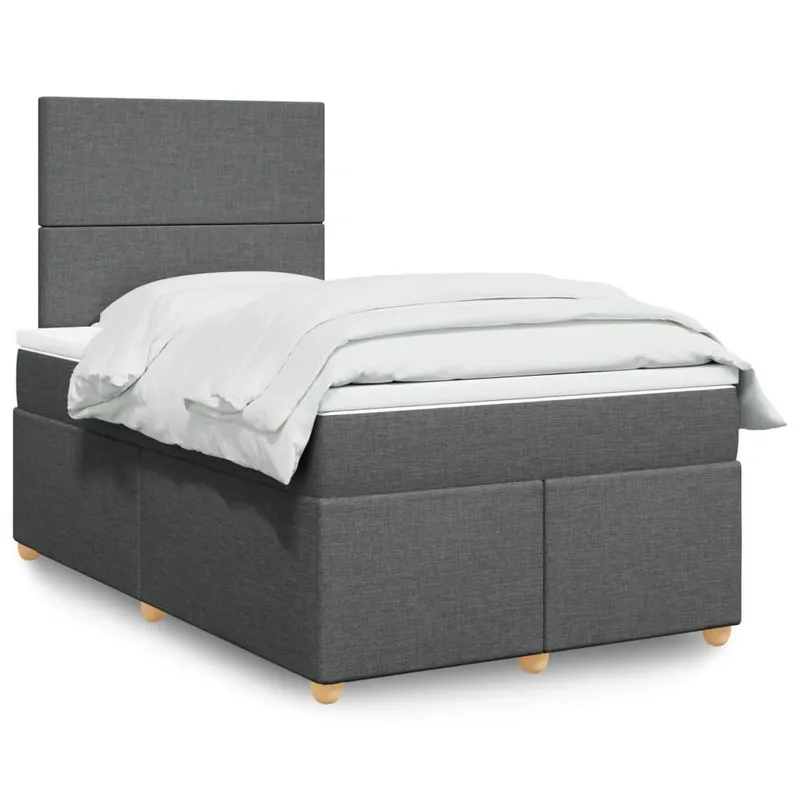 vidaXL Ramsäng med madrass mörkgrå 120×190 cm tyg (#3951)