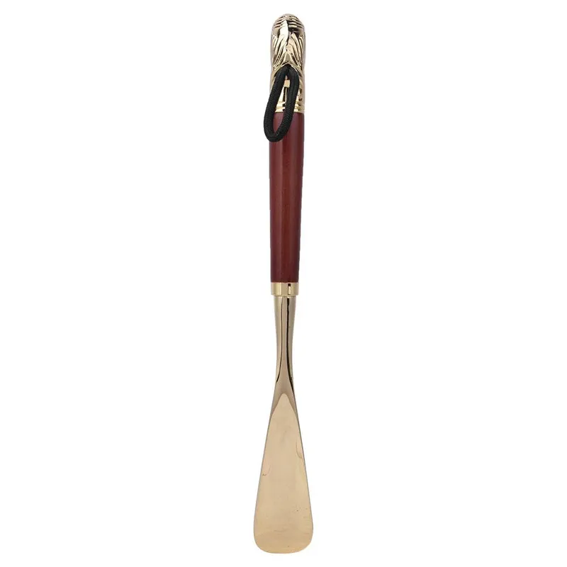 Metall Lejonhuvud Skohorn Trä Långt Handtag Handtag Skolyftare Skosked Verktyg Svart 49cm 58CM