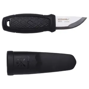 Morakniv Eldris, Single, Jaktkniv, Drop point, Rostfritt stål, Termoplastisk elastomer (TPE), Svart
