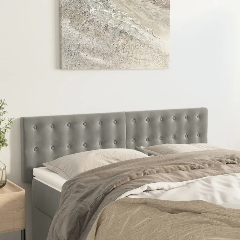 vidaXL Sänggavlar ljusgrå 144x5x78/88 cm sammet (#3146)