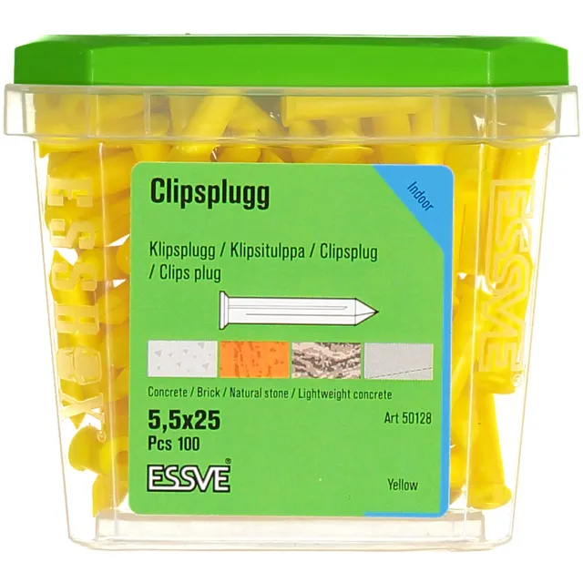PLASTPLUGG CLIPS GUL | Beijerbygg Byggmaterial