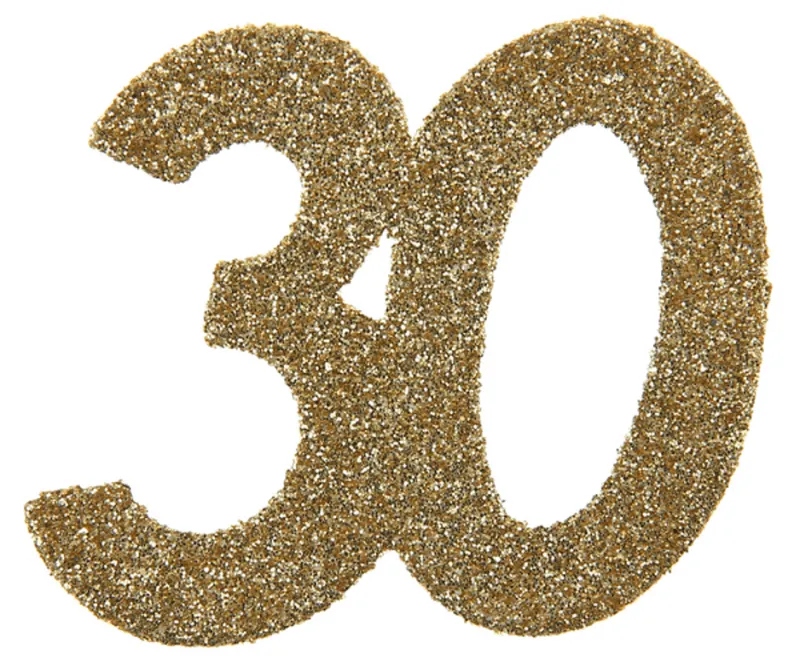 Konfetti guld 30 år, 6-pack
