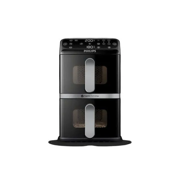 Airfryer Philips Ovi stapelbar dubbelkorg NA461/00 svart och silver
