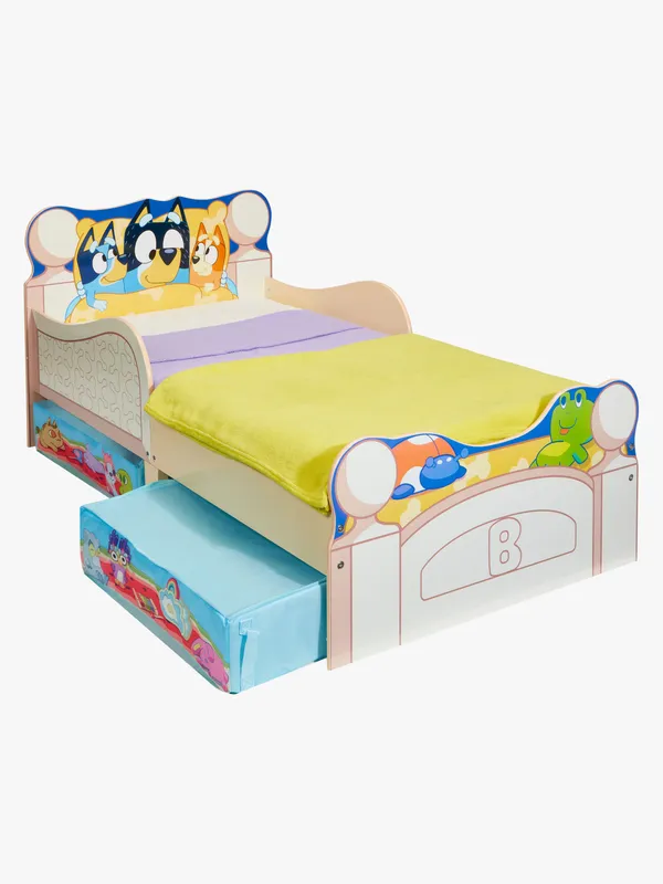 Bluey Juniorsäng med Förvaring 70×140, Vit, Förvaring Barnrum