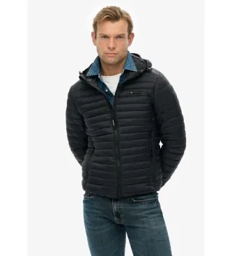 Superdry för män. M5012286A Fuji Lite Jacket med huva svart (XL), Casual, Nylon