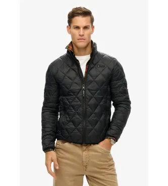 Superdry för män. M5012145A Fuji Lite quiltad jacka svart (S), Casual, Polyester