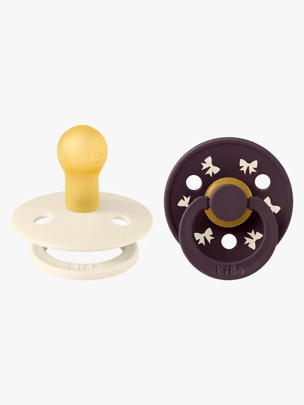 BIBS Colour Nappar - Stl. 1 - 2-pack - Holiday Bow - Ivory/Plum