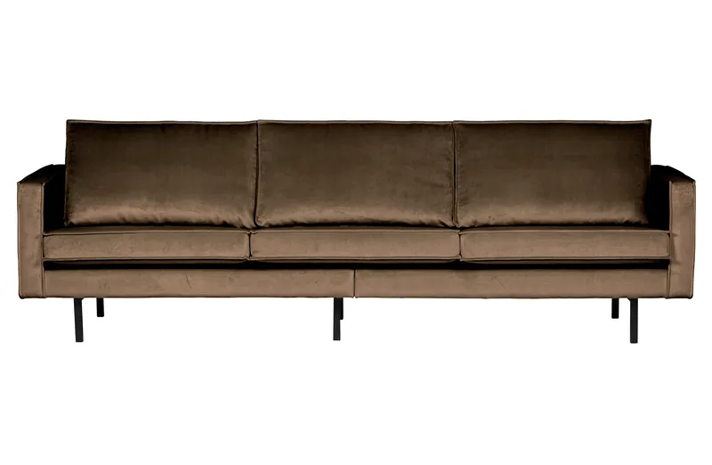WOOOD Rodeo 3-sits soffa - taupe sammet