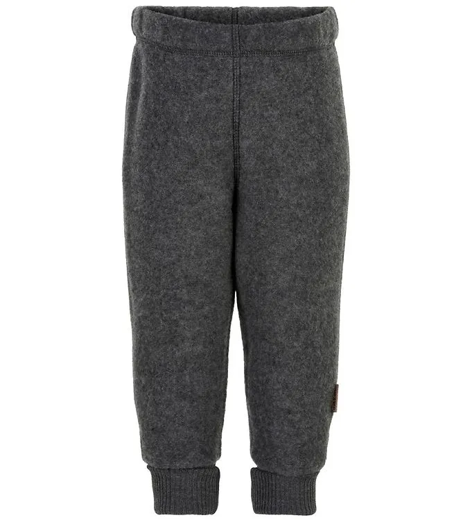 Mikk-Line Ullfleecebyxor Baby, Anthracite Melange, 98