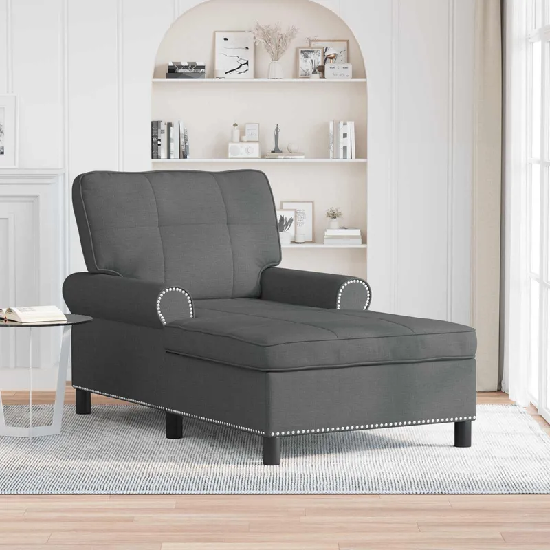 vidaXL Chaise Lounge Mörkgrå tyg 91 x 157 x 91 cm