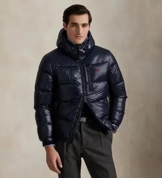 Polo Ralph Lauren för män. 710968281002 Gorham skinnig dunjacka i marinblå (XS), Casual, Hållbar, Återvunnen nylon, Marino